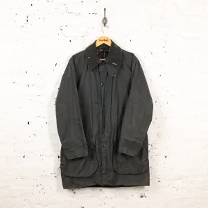 Barbour Border Wax Jacket Coat - Blue - M