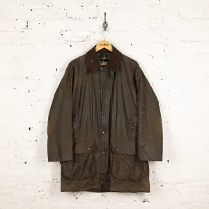 Barbour Border Wax Jacket Coat - Green - L