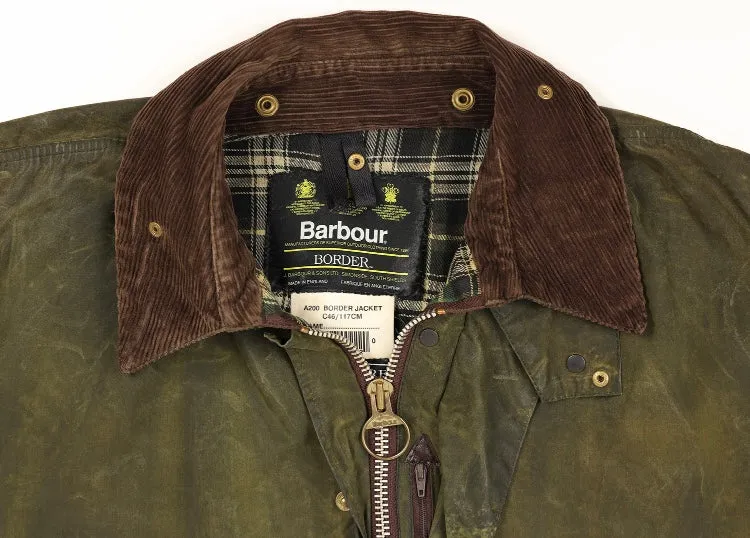 Barbour Border Wax Jacket Coat - Green - XL