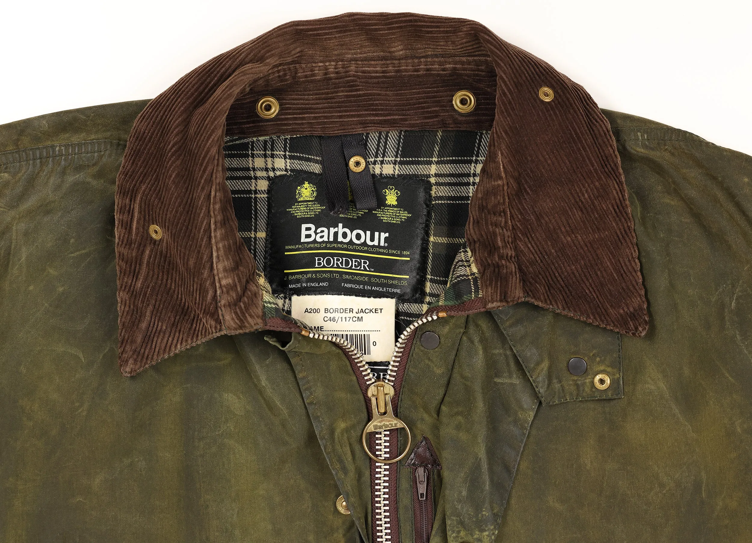 Barbour Border Wax Jacket Coat - Green - XL