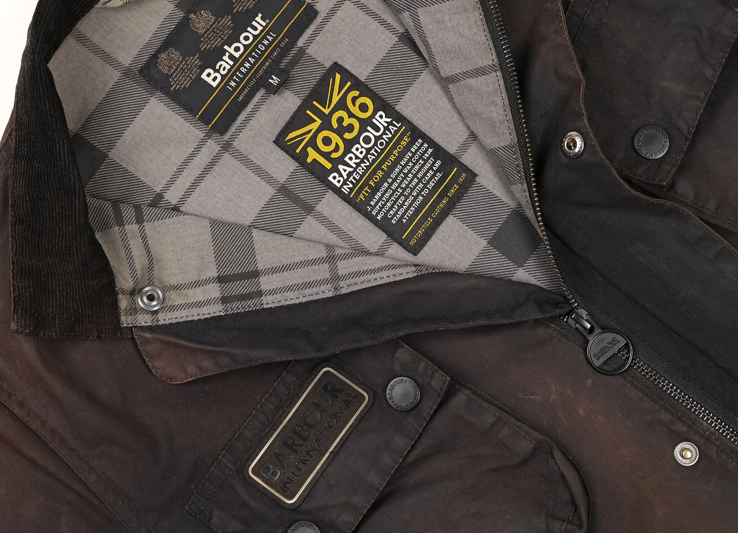 Barbour International Wax Jacket - Black - M