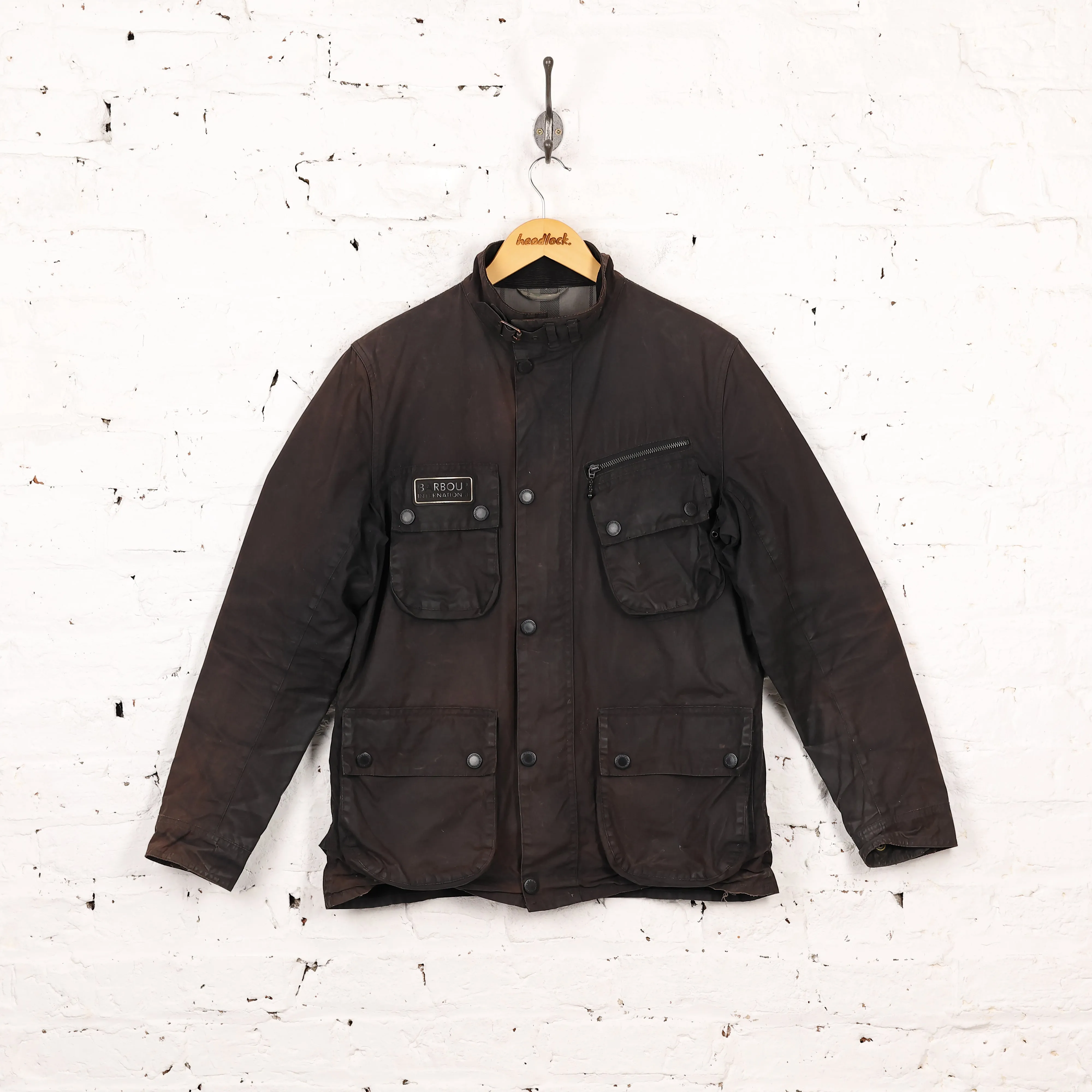 Barbour International Wax Jacket - Black - M
