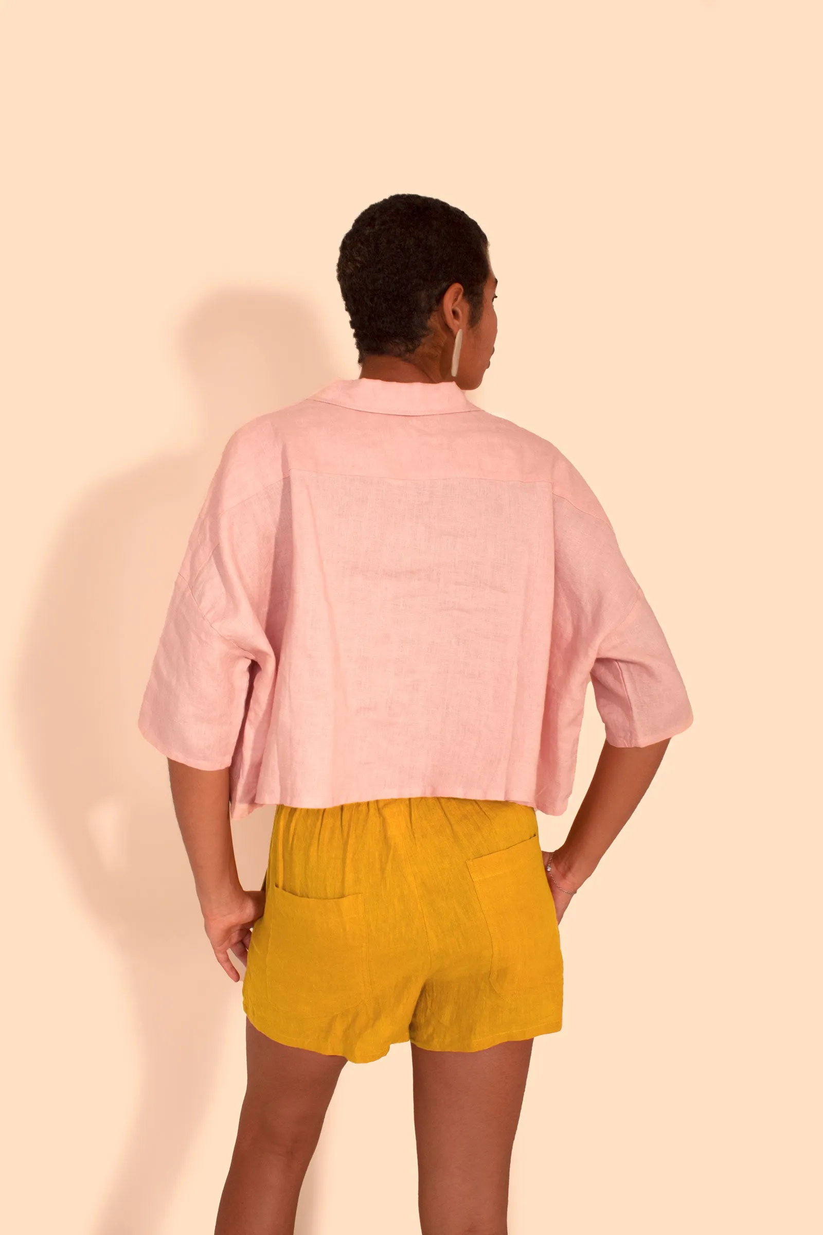 Basic Linen Shorts Saffron