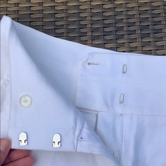 Bebe white linen mix Bermuda shorts