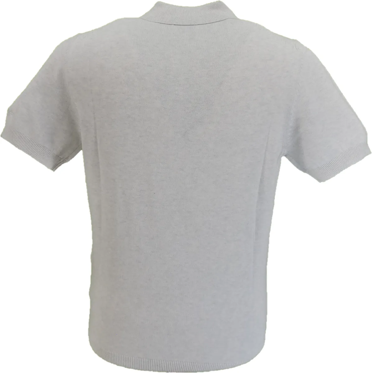 Ben Sherman Ivory Knitted Striped Mod Polo Shirt
