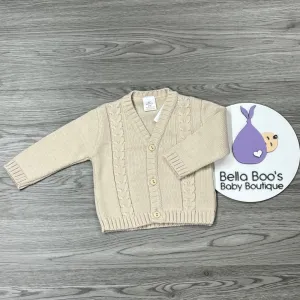 Biscuit Cable Knit Button Cardigan