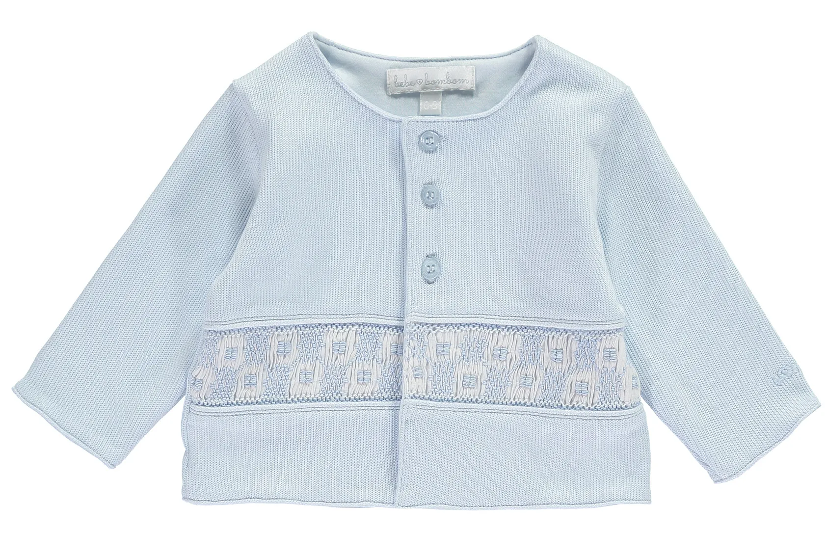 Blue Hand Smocked Cardigan
