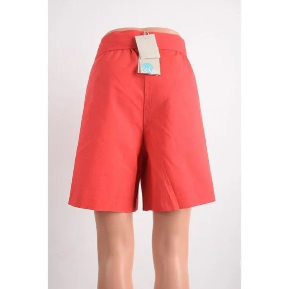 Boden Womens Cora Linen Blend Shorts UK 18 US 14 Pink Tie Belt NWT