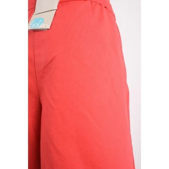 Boden Womens Cora Linen Blend Shorts UK 18 US 14 Pink Tie Belt NWT