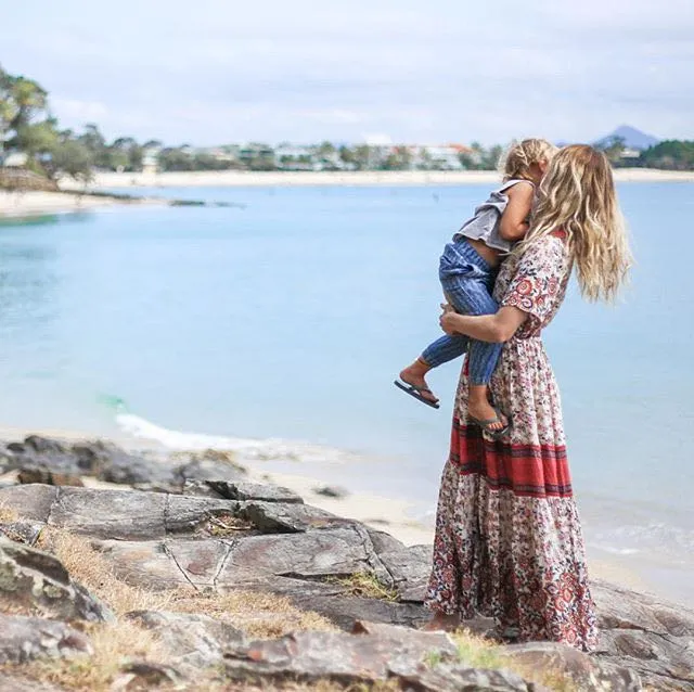 BOHO Inspired Maxi Floral Print V-Neck Button down tassel drawstring long summer dress