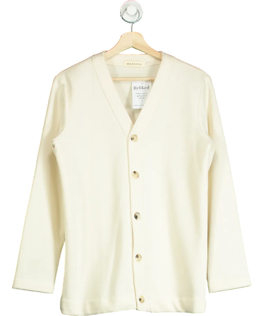 bouguessa Cream Button Fronted Cardigan UK S