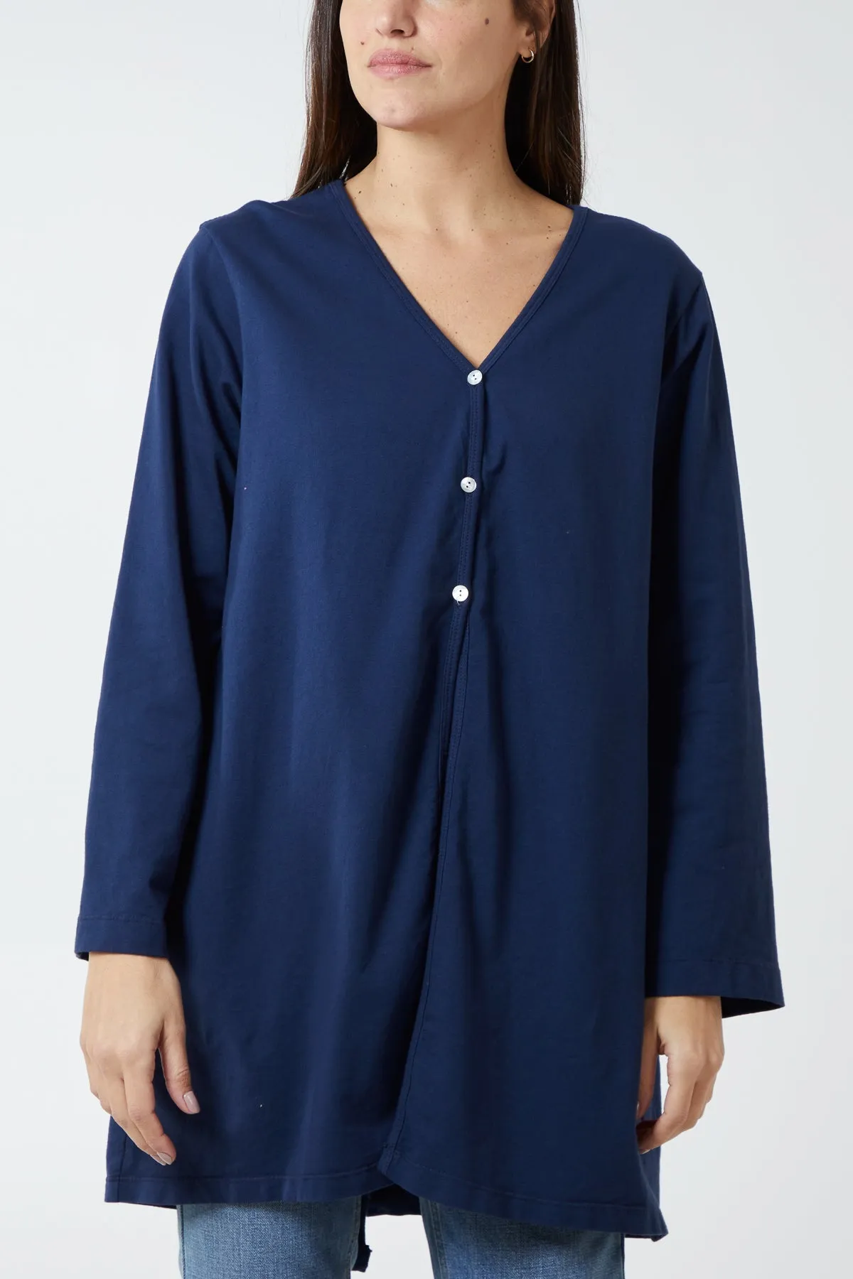Button Front Sweat Cardigan