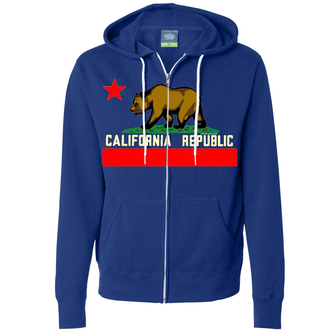 California State Flag Borderless Zip-Up Hoodie