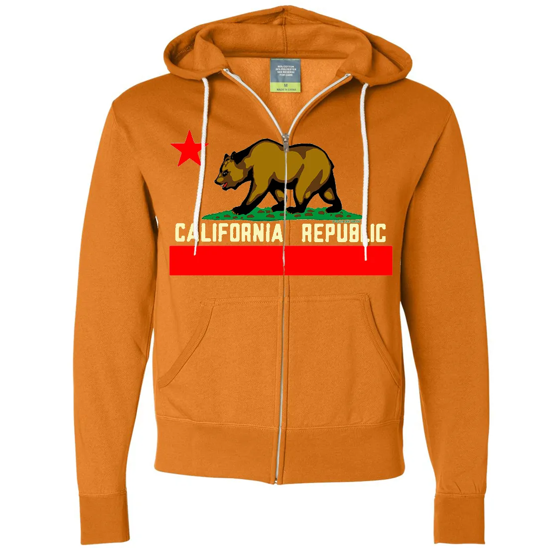 California State Flag Borderless Zip-Up Hoodie
