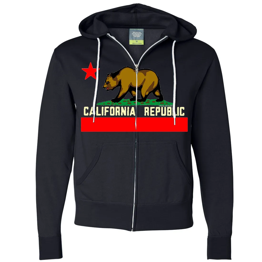 California State Flag Borderless Zip-Up Hoodie