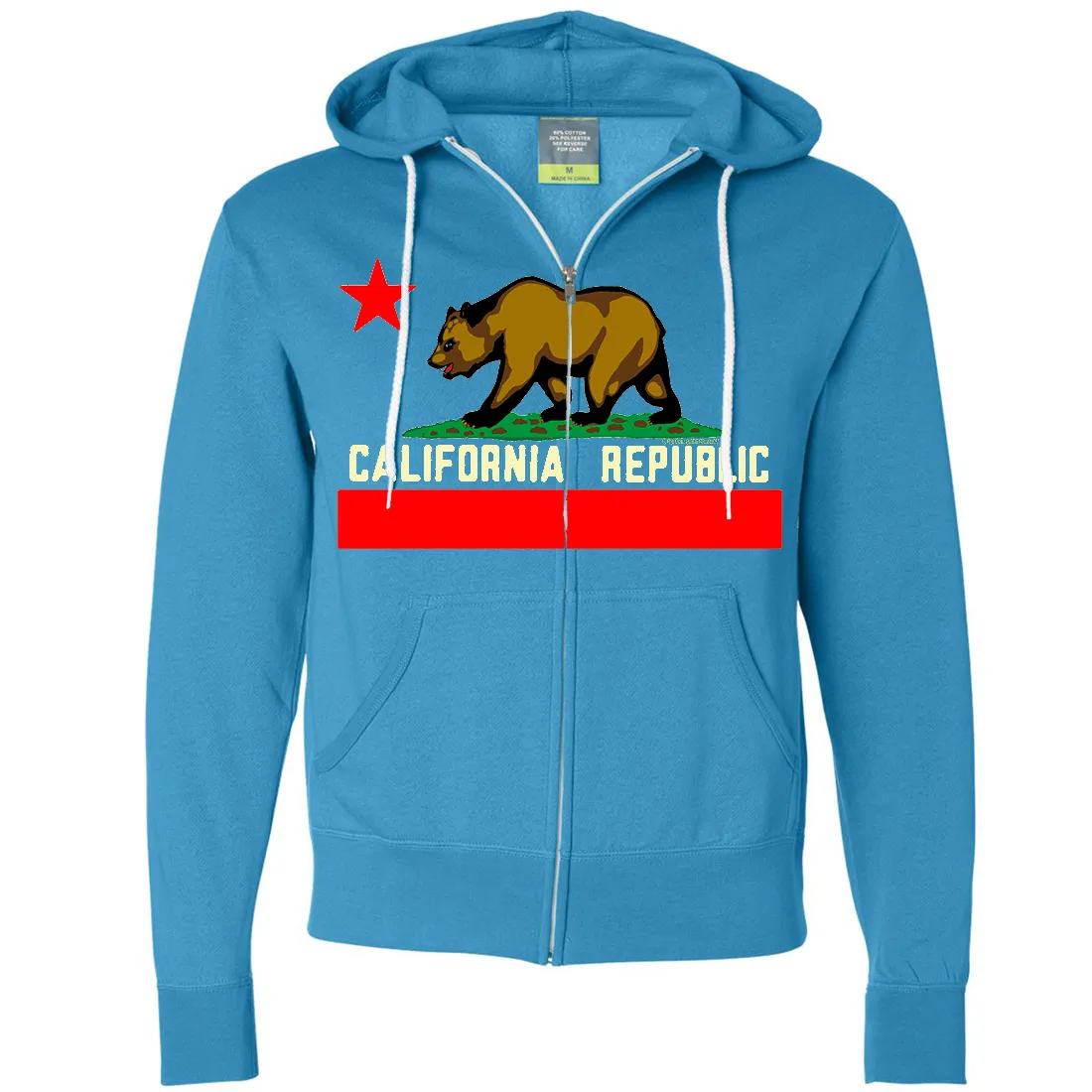 California State Flag Borderless Zip-Up Hoodie