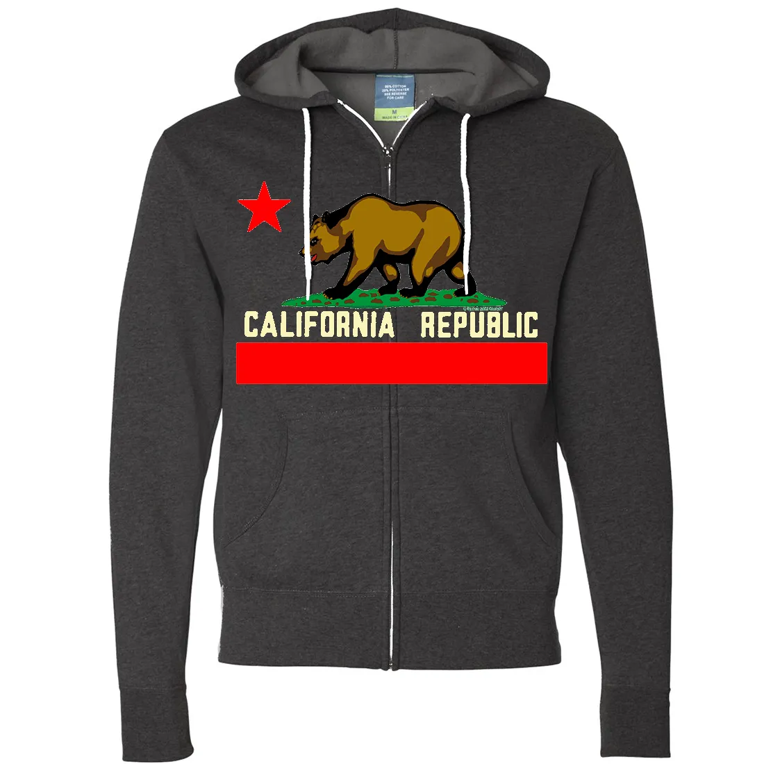 California State Flag Borderless Zip-Up Hoodie