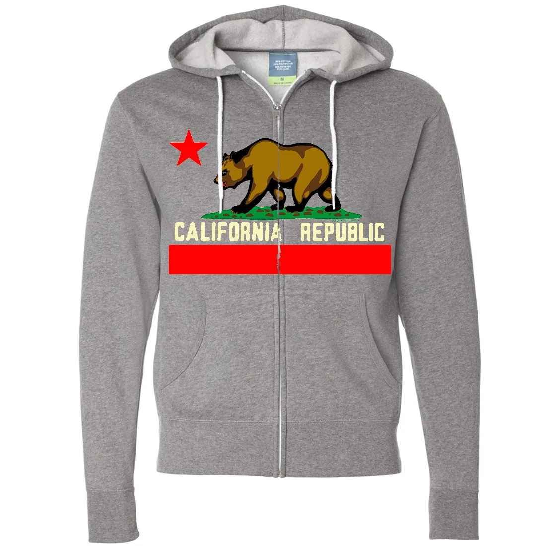 California State Flag Borderless Zip-Up Hoodie