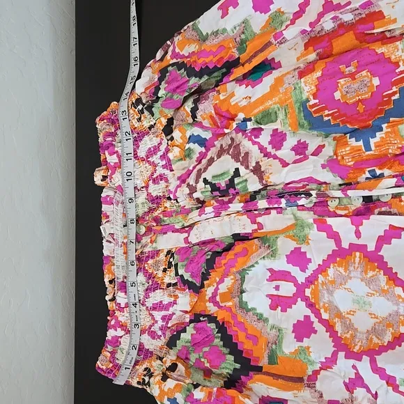 Christian Siriano New York Maxi Bohemian Skirt Button Front Slit in Middle  L