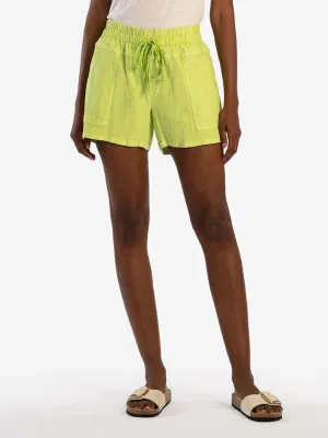 CHRISTINA-SHORT W/DRWCRD & PORKCHOP PKTS - LIME