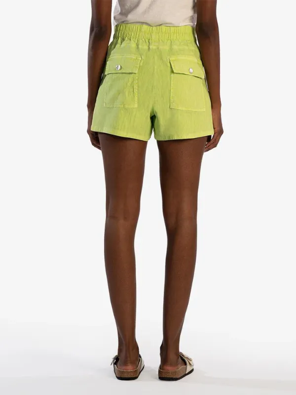 CHRISTINA-SHORT W/DRWCRD & PORKCHOP PKTS - LIME