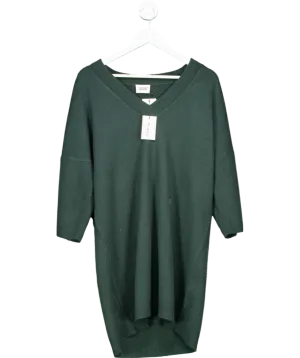 Claudie Pierlot Green Knitted jumper dress with gold button detail  UK 12