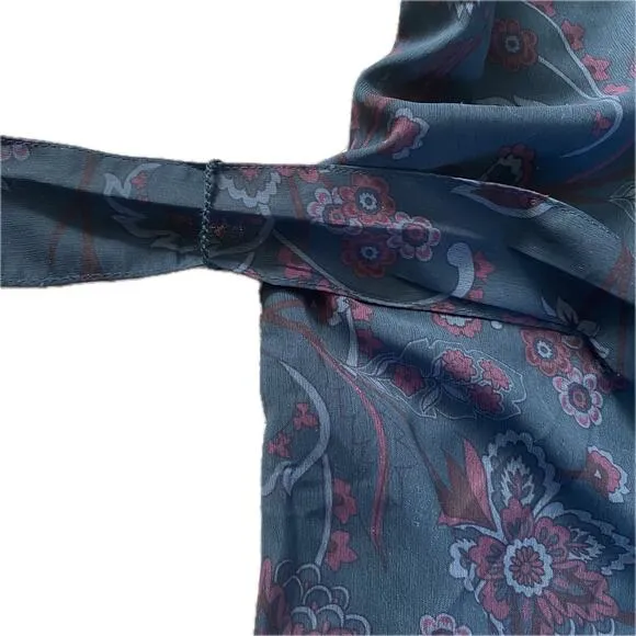 COLDWATER CREEK Rosalind Dark Floral Boho Maxi Midi Dress Size 16 Petite