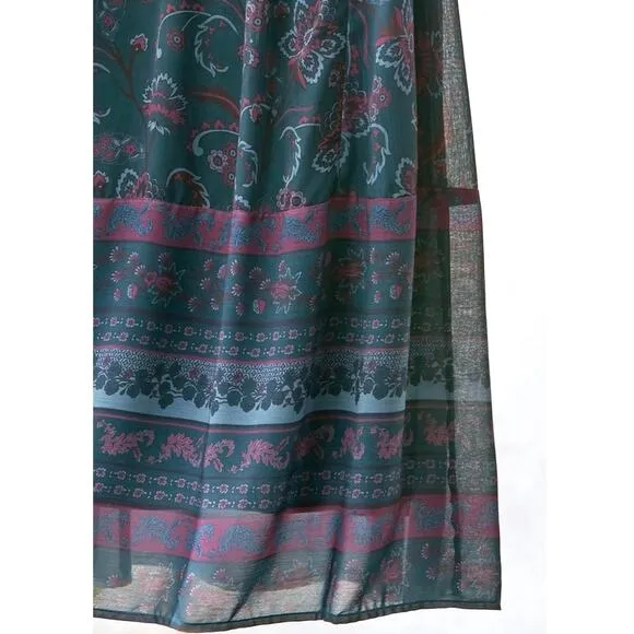 COLDWATER CREEK Rosalind Dark Floral Boho Maxi Midi Dress Size 16 Petite