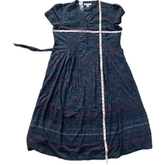COLDWATER CREEK Rosalind Dark Floral Boho Maxi Midi Dress Size 16 Petite