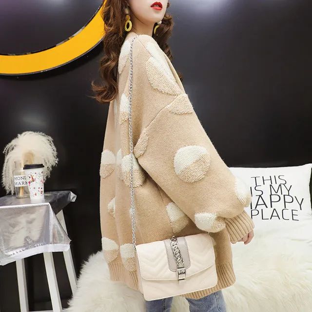 Colorful Star Geometry Print Knitted Cardigan Women Casual Single Breasted Jumper 2019 Autumn Winter
