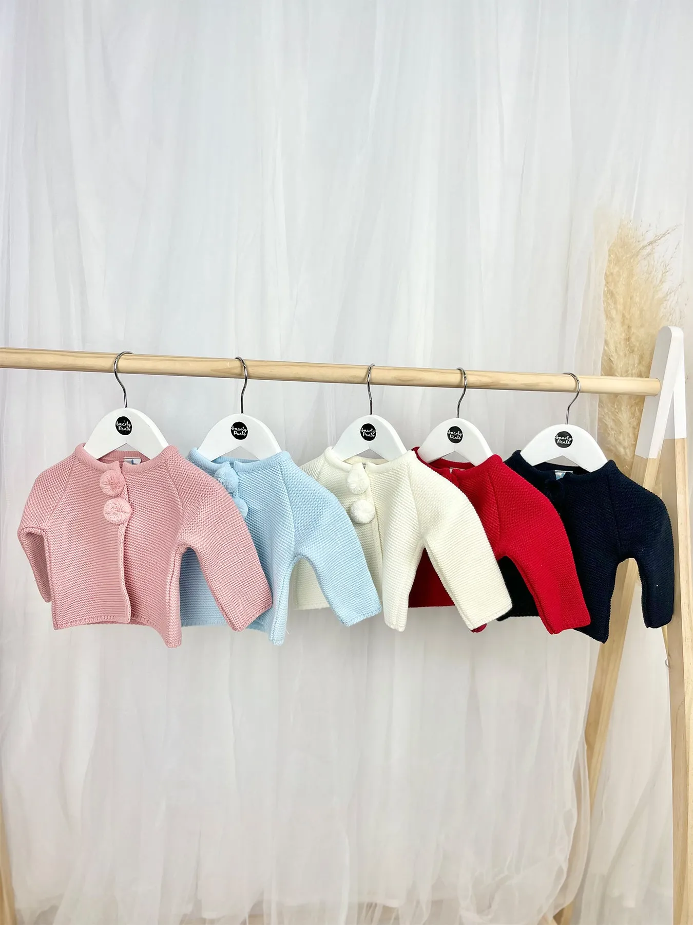 Cream Knitted Pom Pom Cardigan