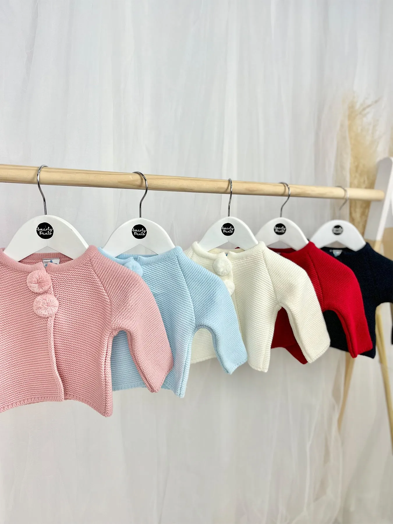 Cream Knitted Pom Pom Cardigan