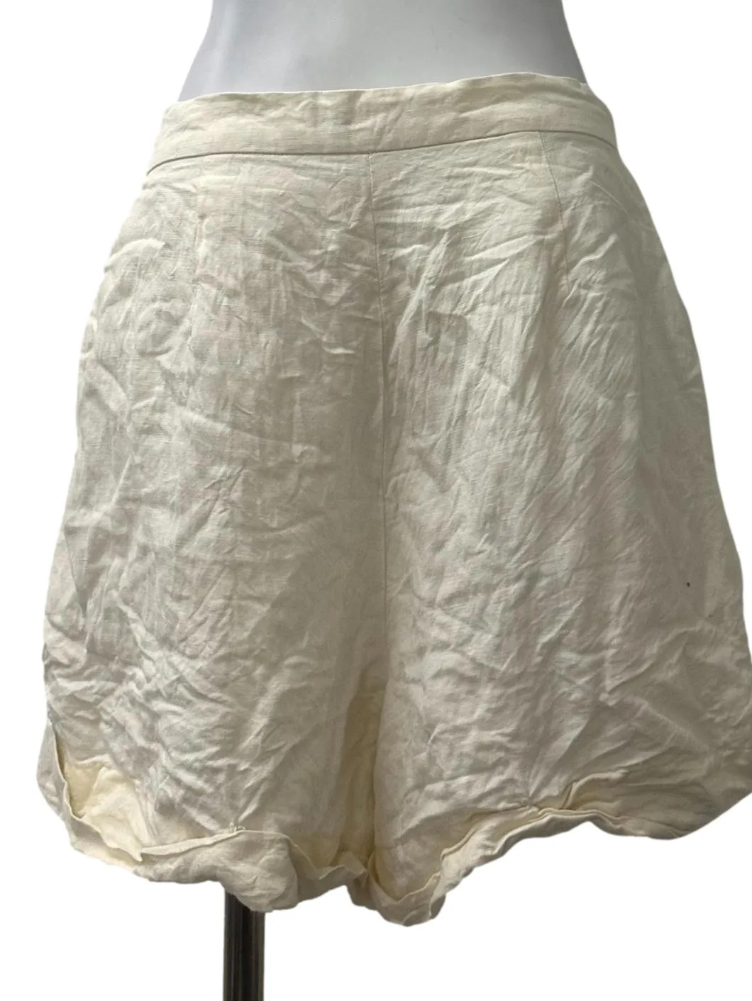 Cream Linen Shorts
