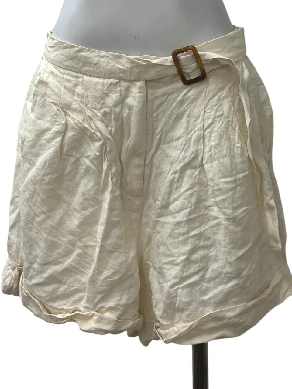 Cream Linen Shorts