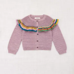 Crochet Pima Cotton Joya Cardigan - Plum Petal