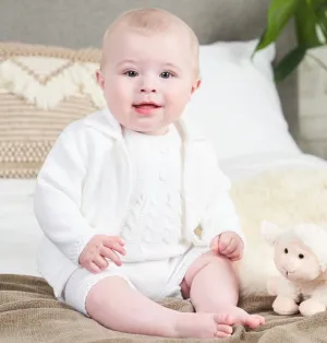 Dandelion Baby Unisex collared  Cardigan - White