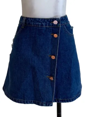 Dark Blue Denim Skorts