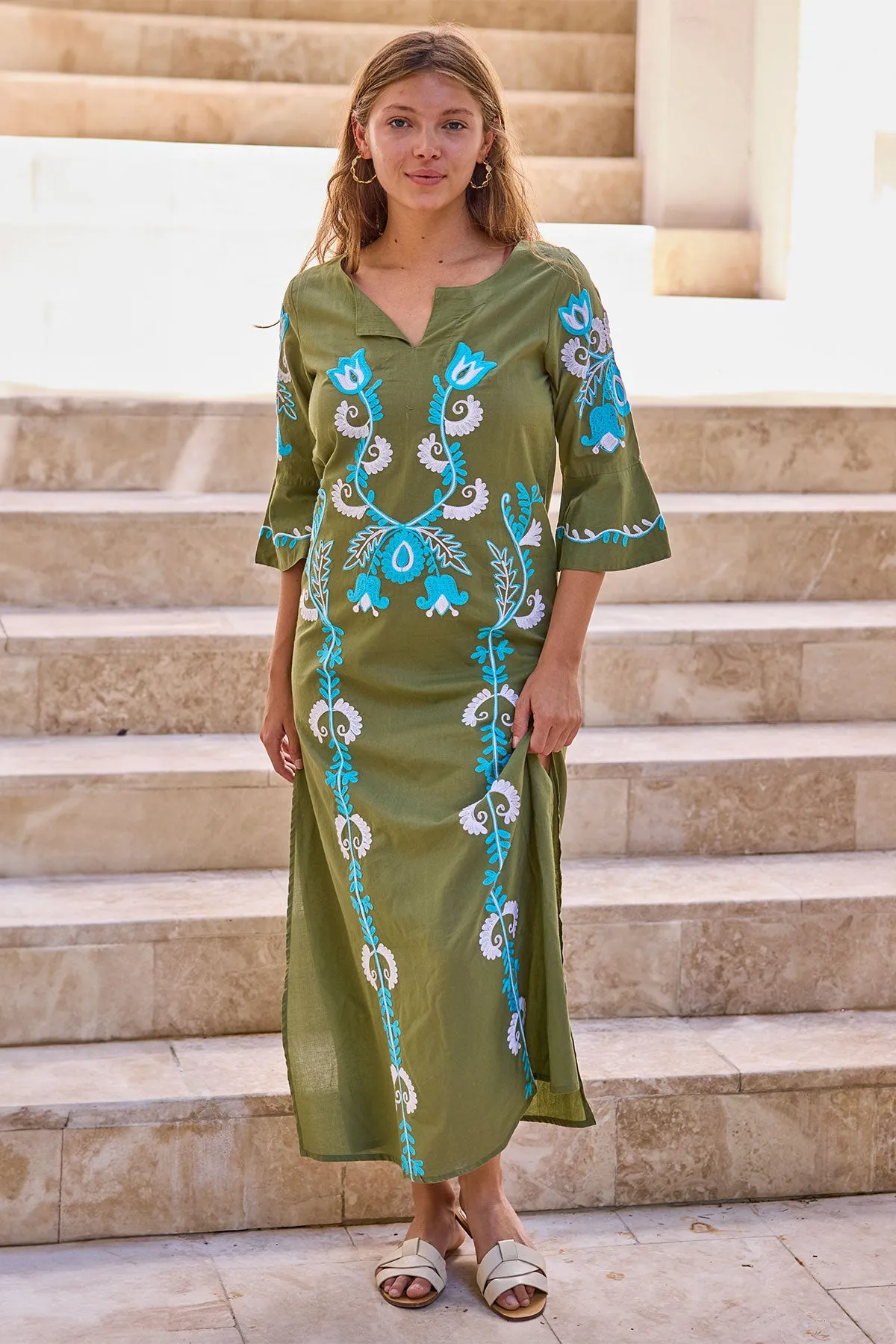 Delilah Maxi Tunic Khaki