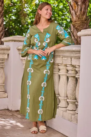 Delilah Maxi Tunic Khaki