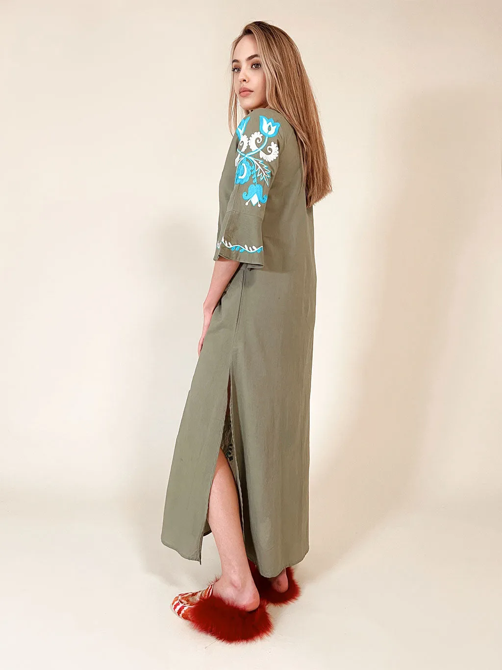 Delilah Maxi Tunic Khaki