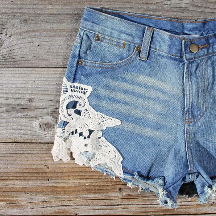 Denim & Lace Shorts
