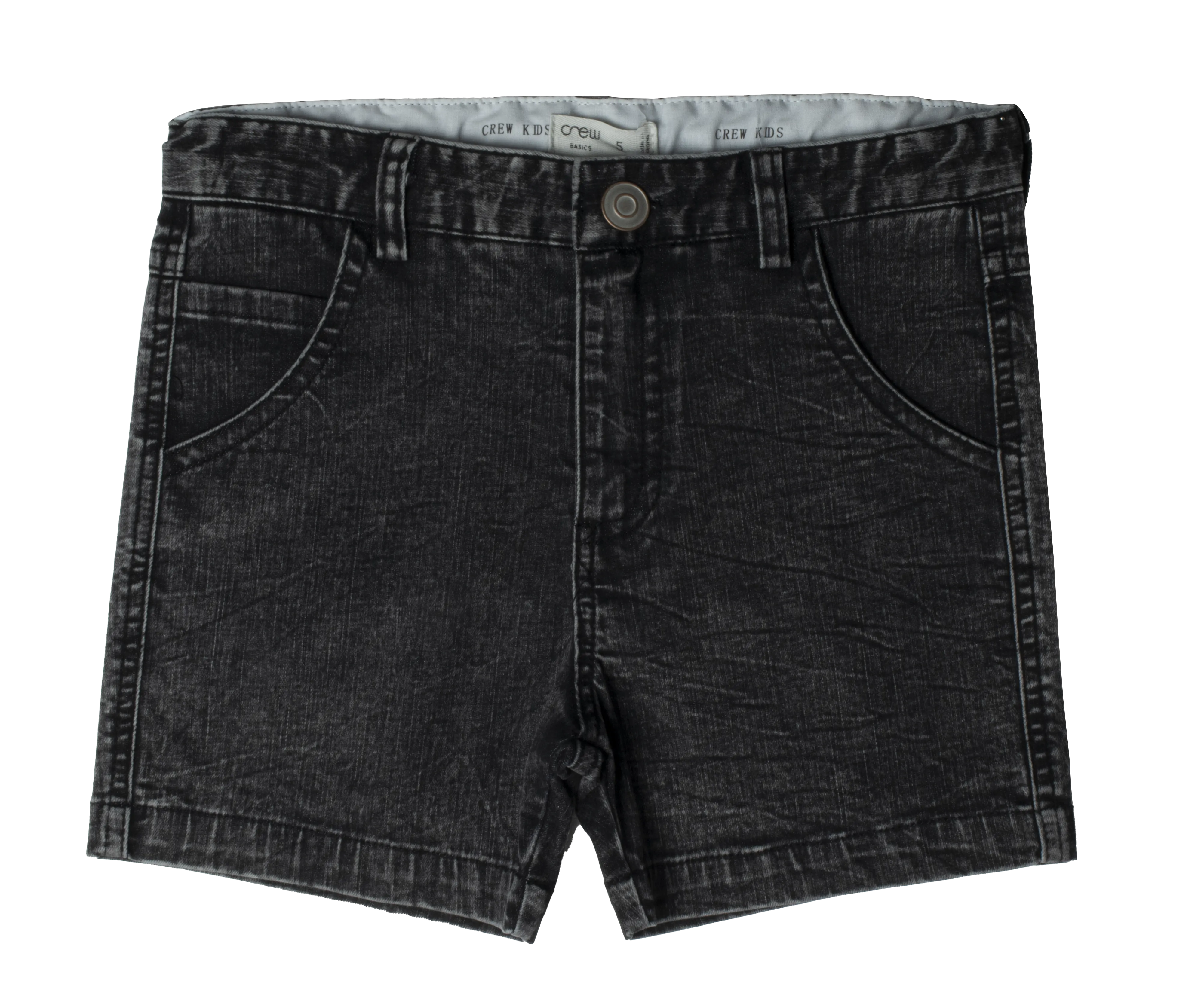 Denim wash black shorts by Crew Basics