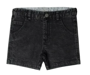 Denim wash black shorts by Crew Basics