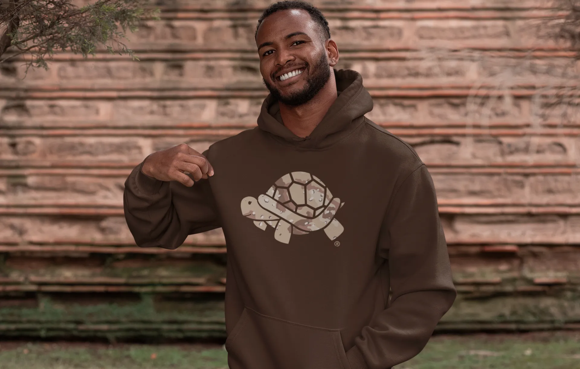 Desert Camo Turtle Hoodie [Brown]