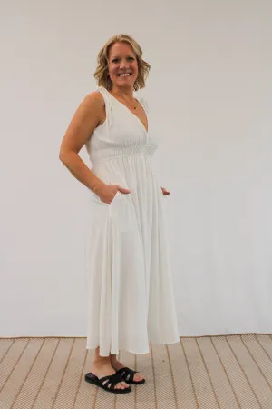 DIANA WHITE MIDI FLARE DRESS