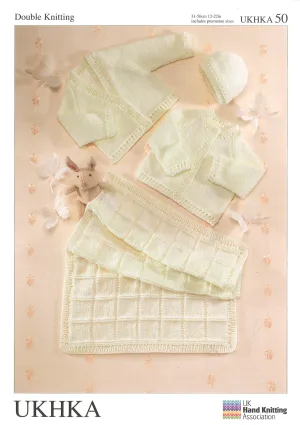 Double Knitting Pattern Blanket Cardigans Hat 0 To 2 years 31-56 cm 12-22 inches