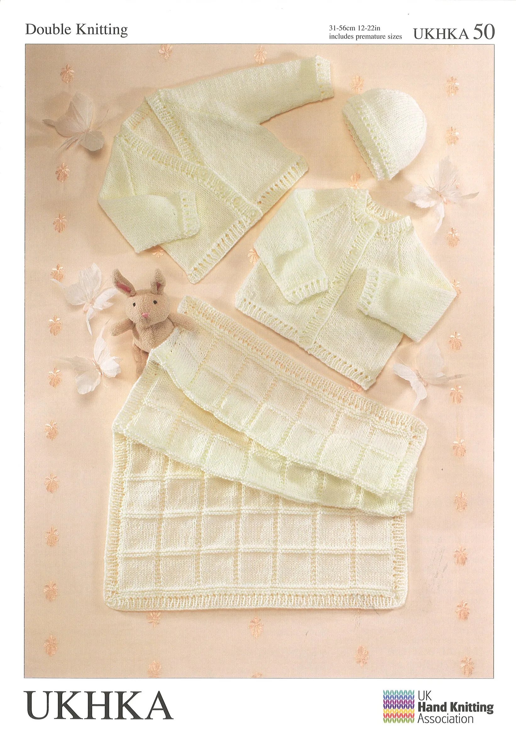 Double Knitting Pattern Blanket Cardigans Hat 0 To 2 years 31-56 cm 12-22 inches
