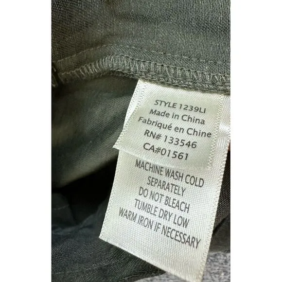 Ecru‎ Linen Dark Olive Shorts Side Button Closure Size Small NWT