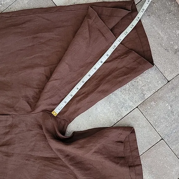 Eileen Fisher Linen Shorts W Sz16 Brown