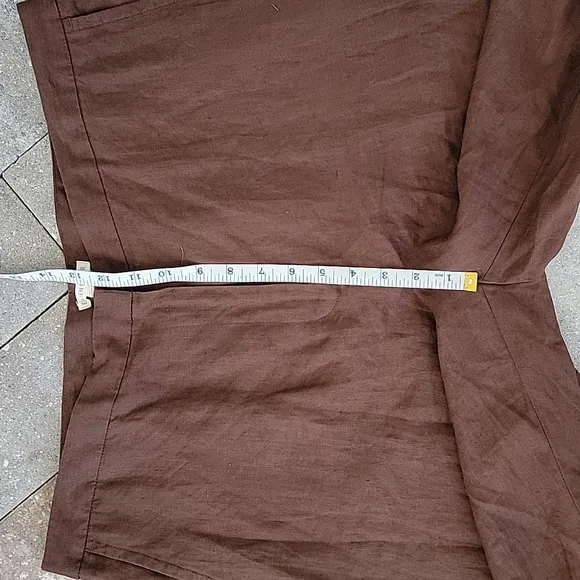 Eileen Fisher Linen Shorts W Sz16 Brown